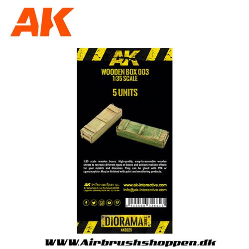  AK8225 trækasser - LASER CUT WOODEN BOX 003 1:35, 5 Styk